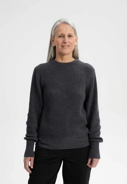 MELA Strickpullover Style GAURI | von MELA | Fairtrade & GOTS zertifiziert, Anthrazit melange, – Produktbild 1 von 4