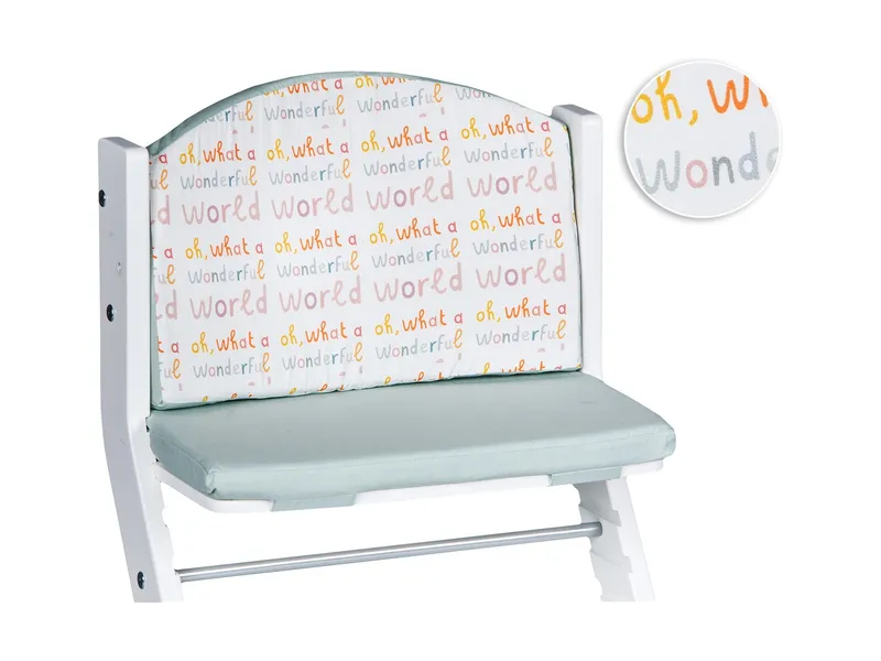tiSsi® Sitzpolster für Kinderhochstuhl, Sitzverkleinerer 40x26x4 cm, 38x26x4 cm, mint wonderful world, Grün, – Produktbild 1 von 2