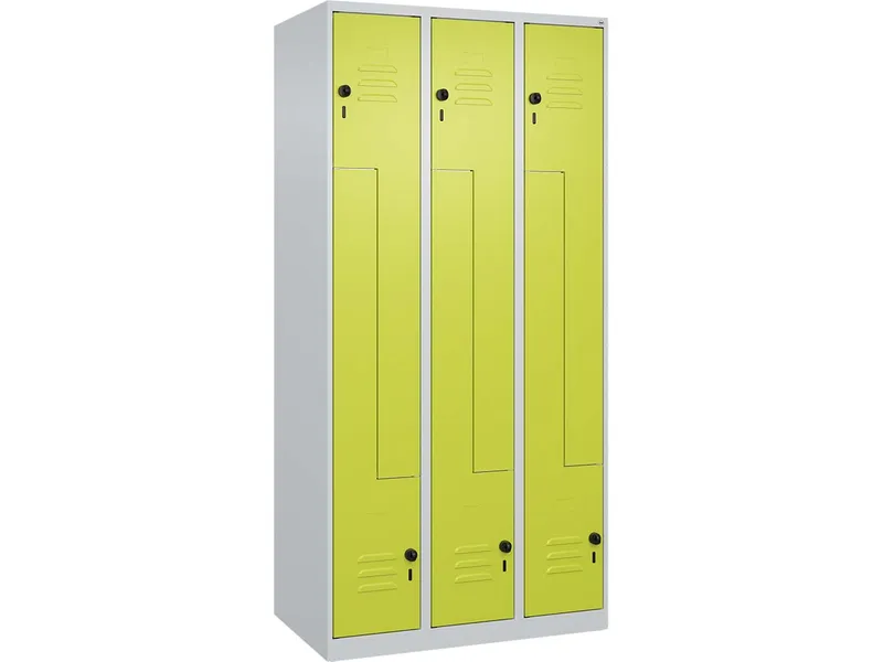 C+P C+P Z-Spind Classic PLUS, 6 Fächer, 1850x900x500mm, Lichtgrau/Clowngrün – Produktbild 1 von 1