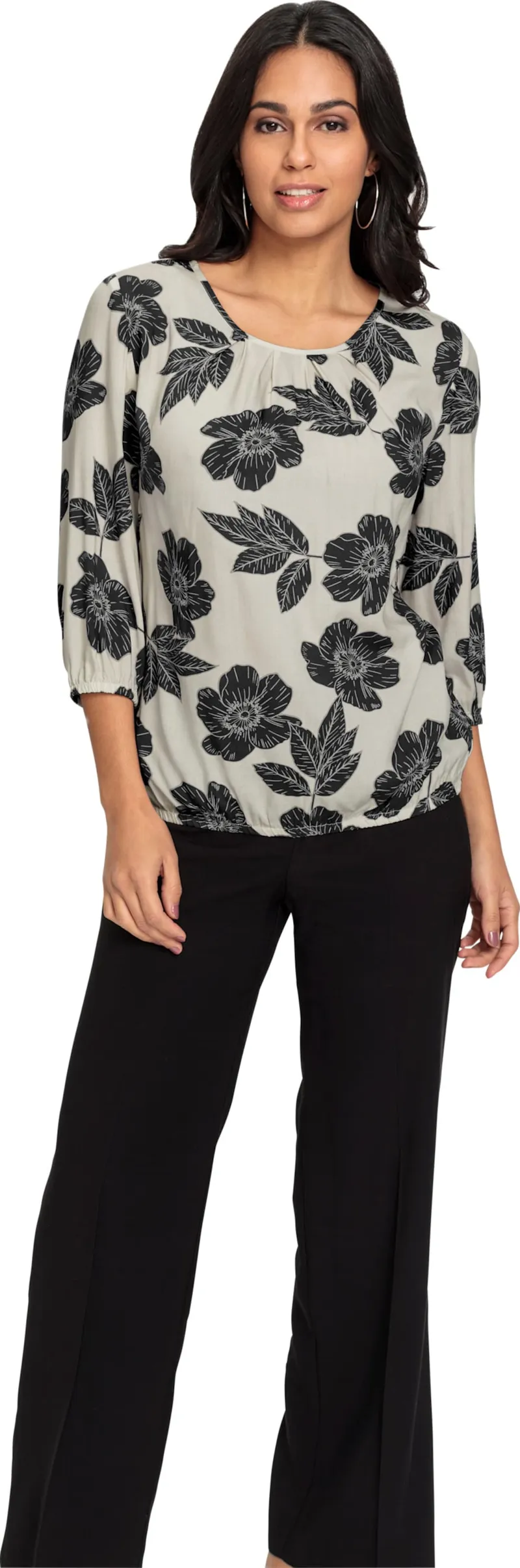 Witt Druckbluse champagner-schwarz-bedruckt, Champagner-schwarz-bedruckt, – Produktbild 2 von 2