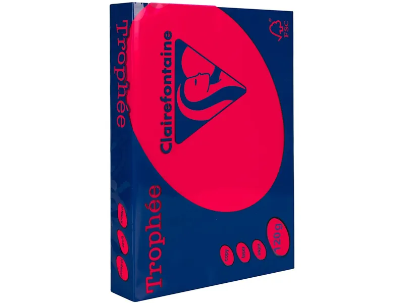 Clairefontaine 250 Blatt Clairfontaine Farbiges Kopierpapier "Trophee" 120 g/m², DIN A4, kirschrot – Produktbild 1 von 1