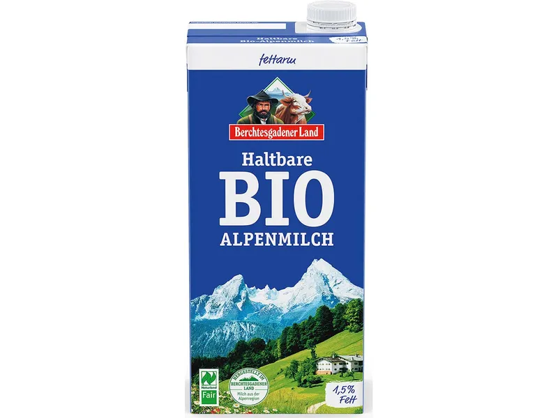 Berchtesgadener Land Berchtesgadener Land Bio-H-Milch 1,5 %, 1 l – Produktbild 1 von 1