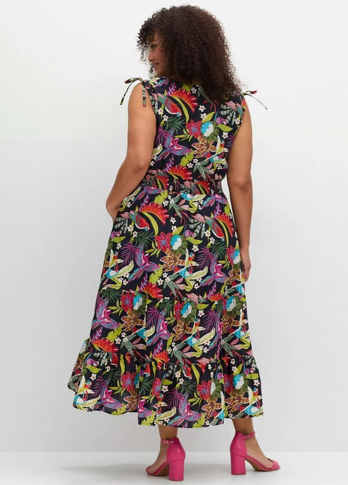 sheego by Joe Browns sheego by Joe Browns Etuikleid Maxikleid Ärmellos, Blau, – Produktbild 2 von 4