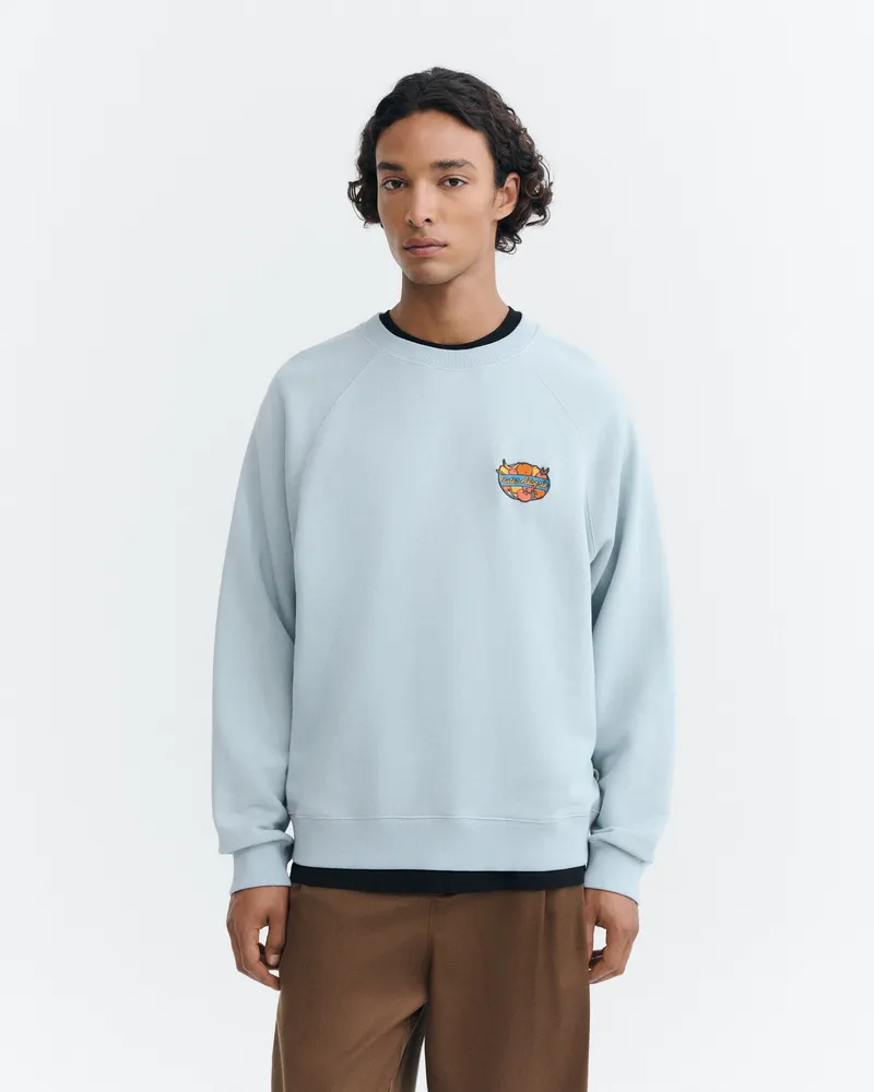 thinking mu Thinking MU Herren vegan Pepe-Sweatshirt Mit Fruchtmotiv Hellblau, Hellblau, – Produktbild 1 von 2