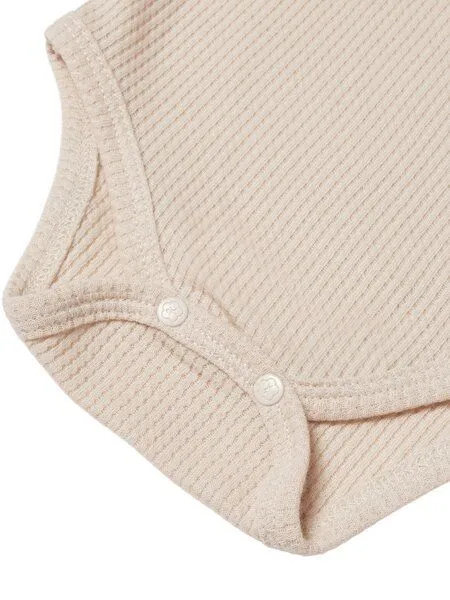 Biorganic Biorganic Waffle Smile Baby Langarmbody, Beige, – Produktbild 4 von 4