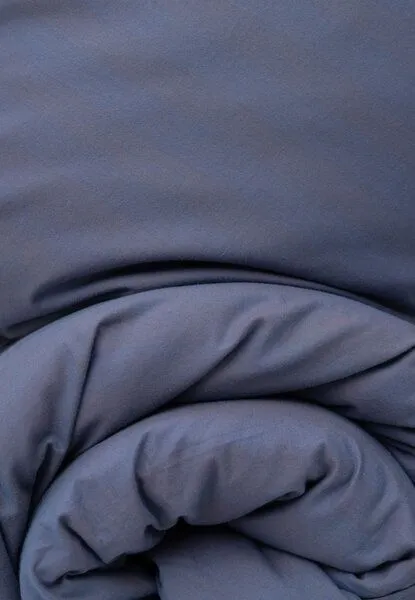 MELA MELA Flanell Bettwäsche Set Style HIMANSHU aus 100% Bio-Baumwolle, Blau / mocca herringbone, – Produktbild 2 von 4