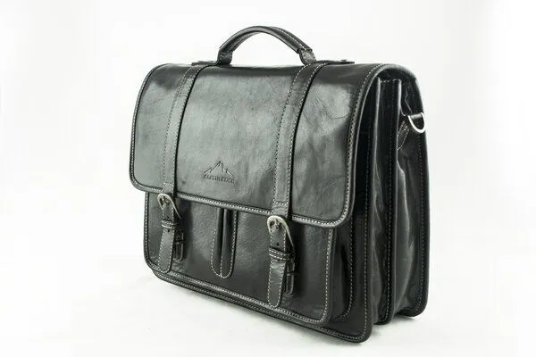 Alpenleder Alpenleder Messenger Bag OHIO, Ebenholz, – Produktbild 2 von 4