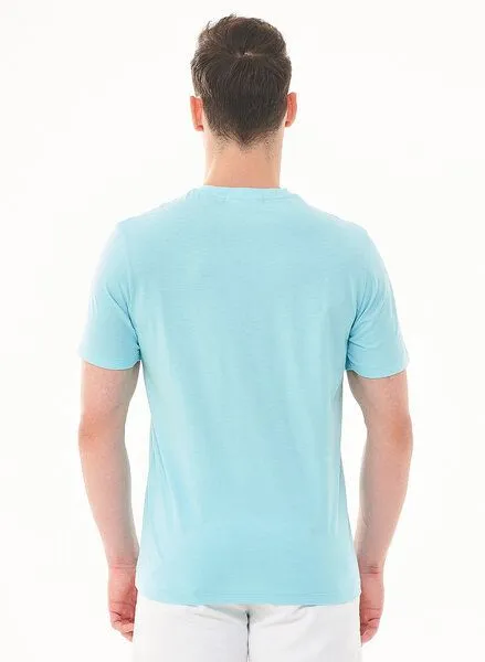 ORGANICATION ORGANICATION T-Shirt aus Bio-Baumwolle mit Print, Blau(mint), – Produktbild 4 von 4