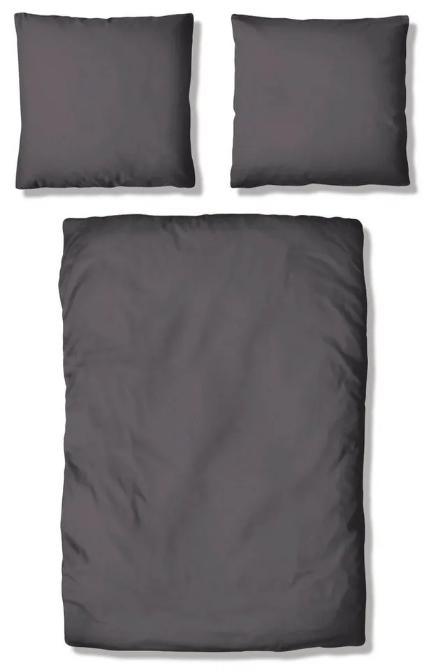 OTTO home Bettwäsche Desner 100% Microfaser, extra weich, allergikerfreundlich, Microfaser, 3 teilig, Premium Qualität, uni, schnell trocknend, pflegeleicht, ab 135x200 cm, Grau, – Produktbild 3 von 7