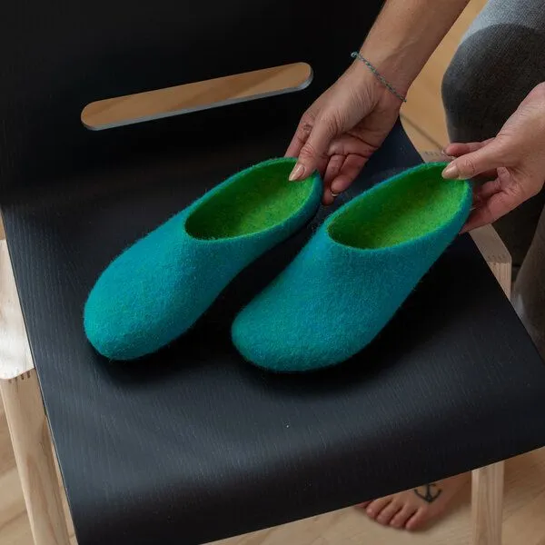Magicfelt Magicfelt Filz-Hausschuh 709 aus 100% Merino-Wolle für Damen & Herren, Grün, – Produktbild 4 von 4