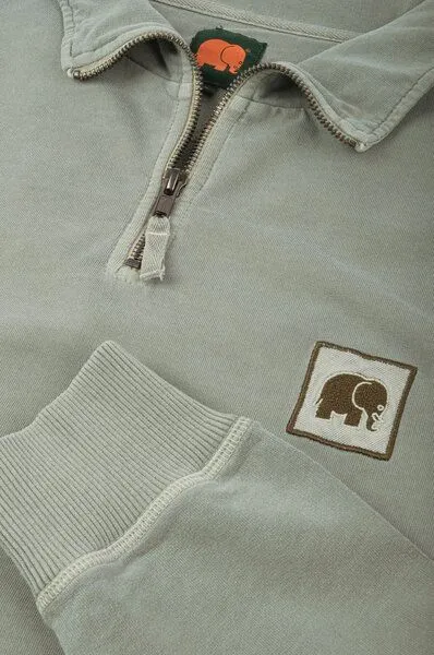 Trendsplant Trendsplant Sauce Pigment Quarter Zip Sweatshirt Silver Green, Grün, – Produktbild 4 von 4