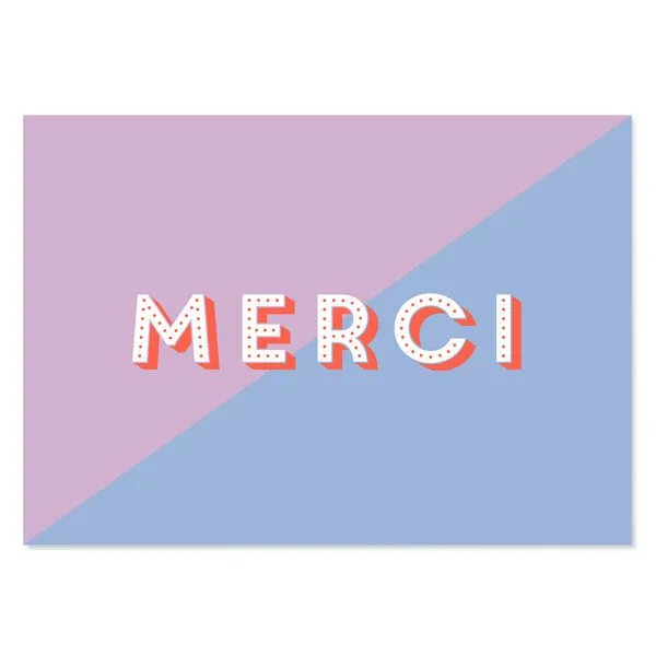 Bow & Hummingbird Bow & Hummingbird Dankeskarte „Merci“ – Produktbild 3 von 3
