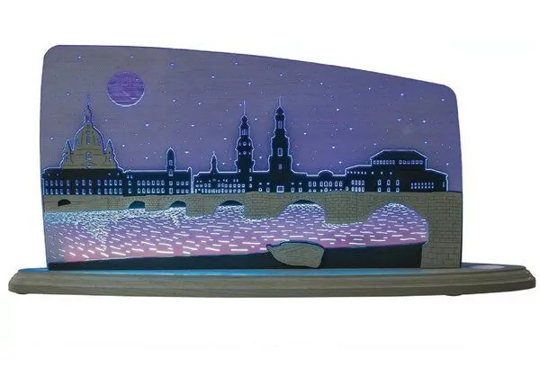 Weigla® Holzkunst Weigla® Holzkunst Die Motivleuchte „Dresden bei Nacht“ 3 D Effect – Produktbild 1 von 2