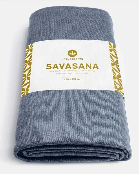 Lotuscrafts Lotuscrafts Yogadecke "Savasana" 100% Baumwolle (kbA), Indigo dust, – Produktbild 3 von 4