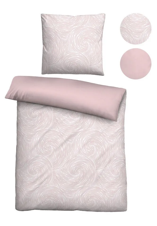 Biberna Biberna Wendebettwäsche 0474495, Lyocell, 2 teilig, natürlicher Rohstoff, schnelltrocknend, angenehm weich, atmungsaktiv, Rosa, – Produktbild 2 von 5