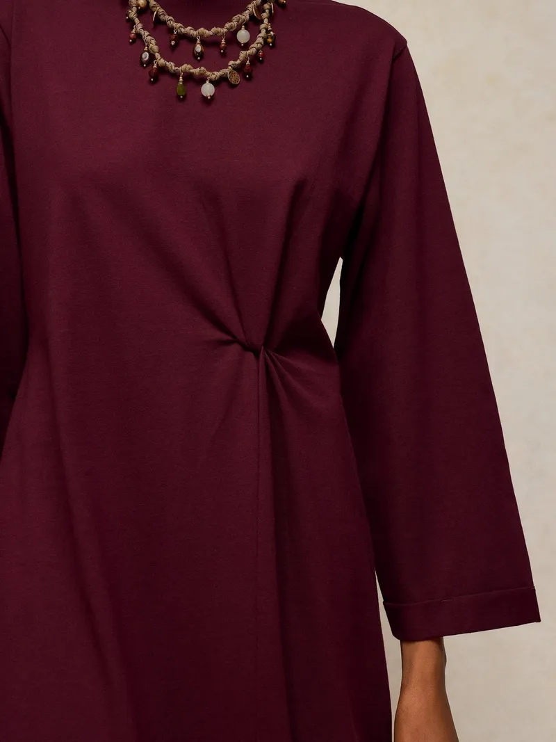 White Stuff White Stuff Kleid Gracie mit Twist-Detail, Dunkelpflaume, – Produktbild 2 von 3