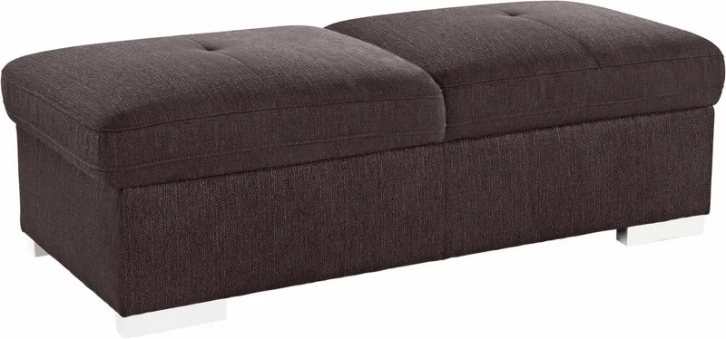 exxpo - sofa fashion Hocker Spring Bankhocker, guter Sitzkomfort und tolle Verarbeitungsdetails, aus Luxus-Microfaser +Simply Clean - für besonders einfache Reinigung!, Braun, – Produktbild 2 von 5