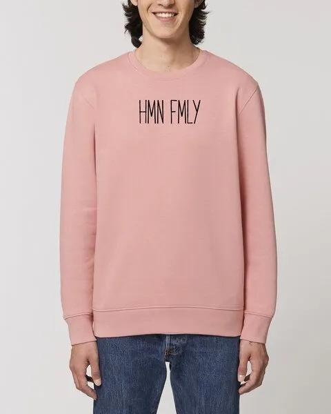Human Family Human Family Bio Unisex Rundhals-Sweatshirt - "HMN FMLY", Altrosa (rose), – Produktbild 2 von 4