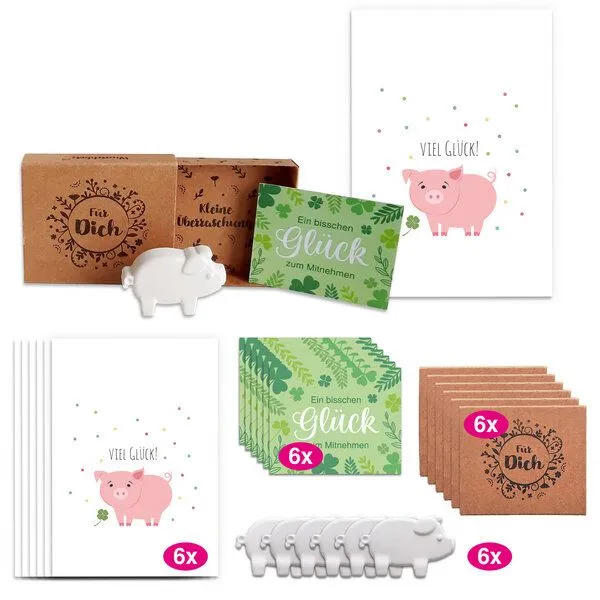 Ideenverlag Hamburg Ideenverlag Hamburg 6 „Glücksschweinchen“ Wunschboten mit Geschenkkarten – Produktbild 3 von 3