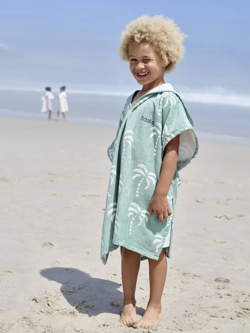 Vertbaudet Kinder Badeponcho personalisierbar, Mintgrün, – Produktbild 2 von 4