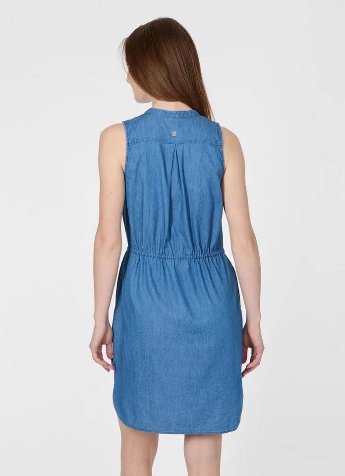 ragwear ragwear Jeanskleid ROISSIN DENIM Baumwoll-Viskose-Mix mit Denim-Optik und Taillenband, Blau, – Produktbild 3 von 4