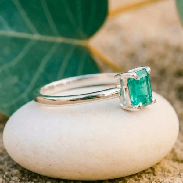 Spirit of Island Spirit of Island 925 Silber Solitär Ring |Echter Smaragd Edelstein – Produktbild 2 von 4