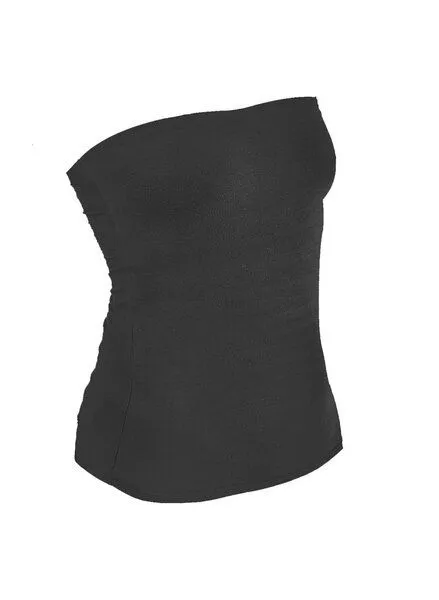 körber mode körber mode Schlauchtop, trägerloses Top aus Biobaumwolle, viele Farben, in Normalgröße & Kurzgröße, Schwarz, – Produktbild 1 von 2