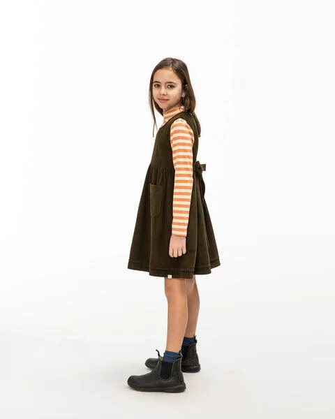 MATONA Matona Knielanges Cordkleid für Kinder aus Bio-Baumwolle / Belted Corduroy Dress, Moss, – Produktbild 2 von 4