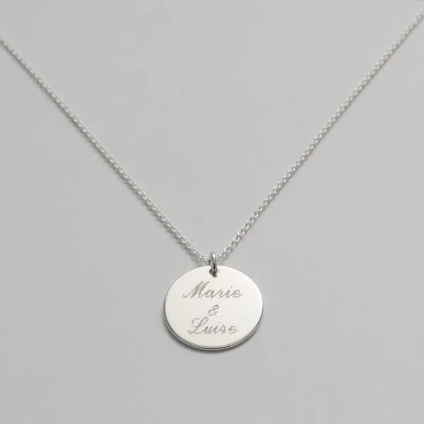 BELLYBIRD Jewellery BELLYBIRD Jewellery Personalisierte Gravurkette - Plättchen, Name, 15,5 mm/ Silber/ Silber vergoldet, Silber, – Produktbild 3 von 4