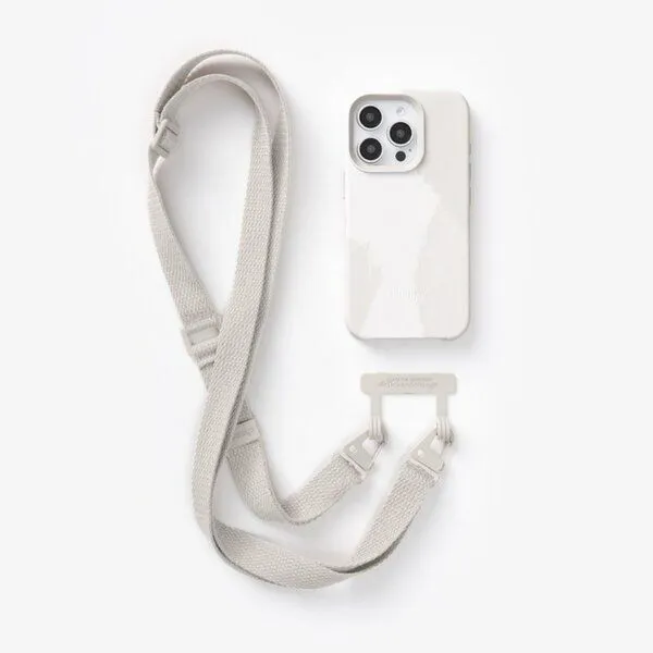 change the label change the label Change Case - 2in1 Nachhaltige Handyhülle mit abnehmbaren Gurt, Dove white, – Produktbild 1 von 4
