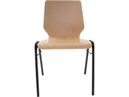 Besucherstuhl "A2" Buche, Gestell schwarz, Steg – Produktbild 1 von 1