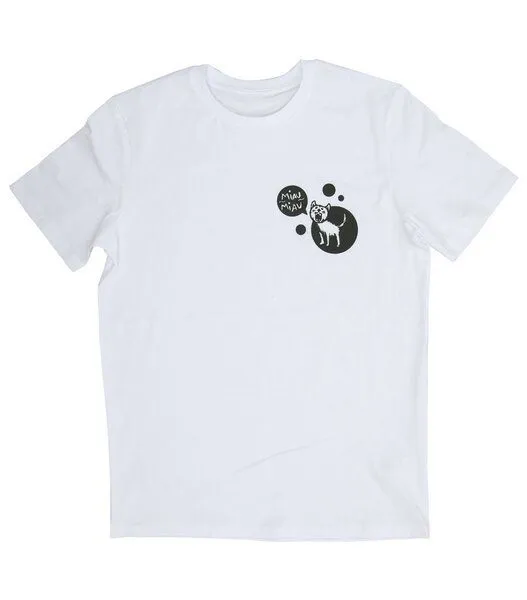 päfjes päfjes Miau Miau Katze - Herren Shirt - fair gehandelt - Bio - White – Produktbild 1 von 3