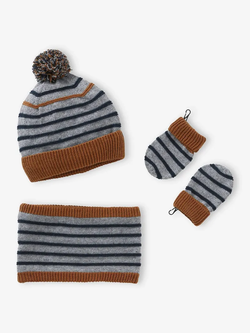 Vertbaudet Jungen Baby-Set, Grau meliert, – Produktbild 1 von 4