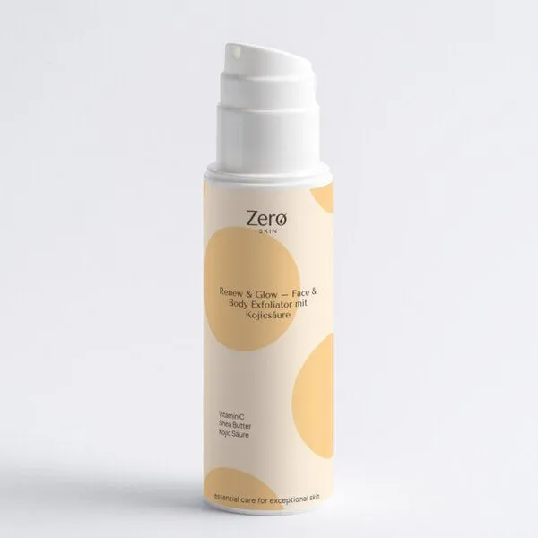 Zero Skin Zero Skin Renew & Glow - Face & Body Exfoliator mit Kojicsäure - 150 ml - sanftes Peeling für ebenmäßigen Glow mit 1% Kojisäure, Perlite-Peelingkörpern, Vitamin C & E, pflegend mit Jojobaöl, Sheabutter, Betain & Sodium PCA – Produktbild 1 von 4