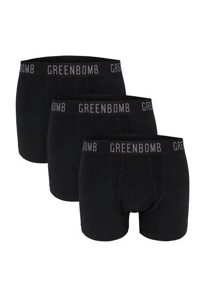 GreenBomb GREENBOMB Basic 3x Trunk - Gemütliche Trunk aus Bio-Baumwoll Mix / GOTS / Fair & Vegan, Schwarz (black), – Produktbild 1 von 2