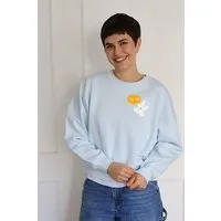 Kultgut Kultgut Artdesign - Goodness Pulloversweater im Boxistyle / Ça va ?, Hellblau, – Produktbild 1 von 1
