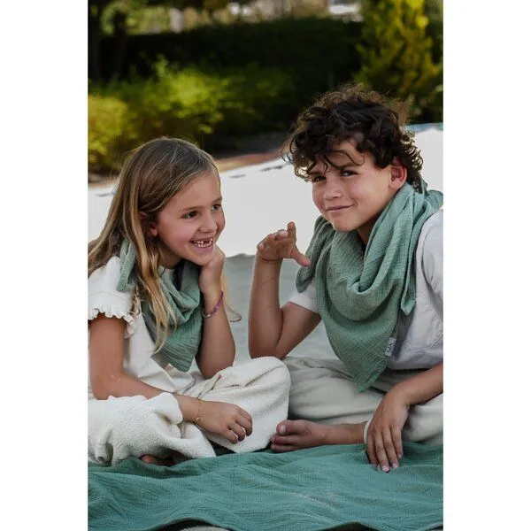 Hutch&Putch Hutch&Putch Musselin Halstuch - Schal - Dreieckstuch für Kinder (6-14 Jahre) aus 100% Bio-Baumwolle, Eucalyptus, – Produktbild 2 von 4