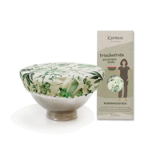 Kumanu - von Natur aus gut Kumanu - von Natur aus gut Bienenwachstuch Haube "Frischefrida" | ø 22-26cm | aus Bio-Bienenwachs, Sukkulente, – Produktbild 1 von 4