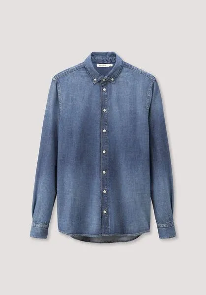 hessnatur hessnatur Jeans Hemd Regular aus reinem Bio-Denim, Blue, – Produktbild 4 von 4