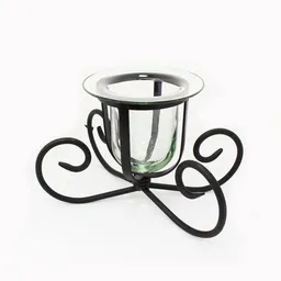 Mitienda Shop Mitienda Shop Deko Glas | Windlicht | Kerzenhalter aus Glas und Eisen | Blumenvase | Fensterdeko – Produktbild 1 von 1