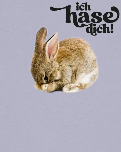 watapparel watapparel T-Shirt Frauen Ich hase dich!, Lavender, – Produktbild 3 von 4