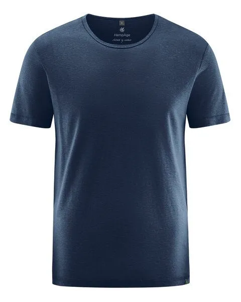 HempAge HempAge klassisch geschnittenes T-Shirt 55% Hanf, 45% Lyocell (auf Hanf-Basis), Navy (blau), – Produktbild 3 von 4