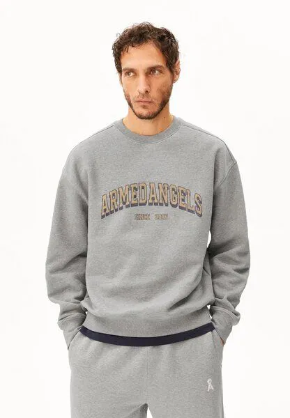 ARMEDANGELS ARMEDANGELS WORDMARK Herren Sweatshirt aus 100% Bio-Baumwolle, Silver melange, – Produktbild 1 von 3