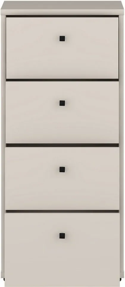 FORTE Kommode Tempra, Kommode, 4 Schubkästen, Höhe 85,5 cm, Breite 38,6 cm, Beige, – Produktbild 8 von 8