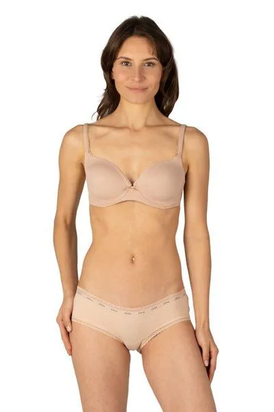 Elsie Elsie Unterhosen Damen 5er Pack Hipster Short mit Spitze aus Baumwolle, 2x schwarz 2x beige 1x rosa, – Produktbild 3 von 4