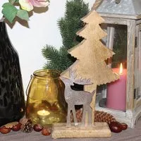 Mitienda Shop Mitienda Shop Tanne mit Hirsch, Weihnachtsdeko 34cm – Produktbild 1 von 1