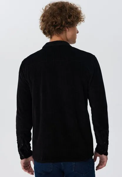 Leela Cotton Leela Cotton 9233-021 | Unisex Cordhemd, Schwarz, – Produktbild 5 von 6