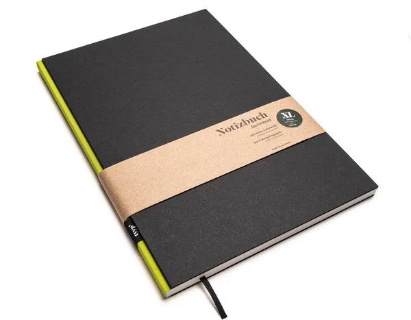 tyyp Notizbuch A4 schwarz - perforiert - 100% Recyclingpapier - BerlinBook by tyyp, Black, – Produktbild 2 von 5