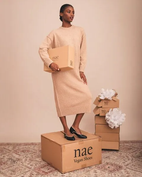 Nae Vegan Shoes Nae Vegan Shoes NAE | Isla Vegane Schuhe – AppleSkin Elegante Ballerinas, Schwarz, – Produktbild 4 von 4