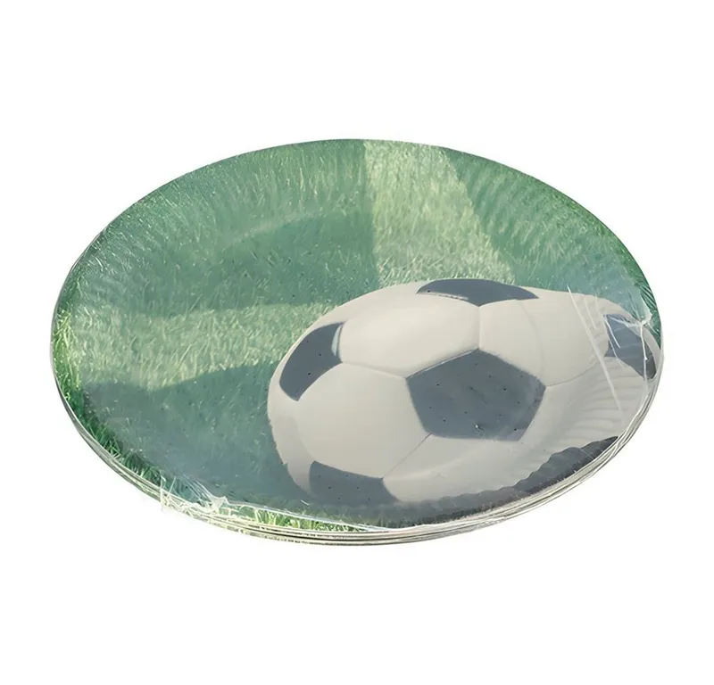 PAPSTAR PAPSTAR Pappteller Teller, Pappe rund Ø 23 cm Football 10 Stk, Grün, – Produktbild 2 von 3